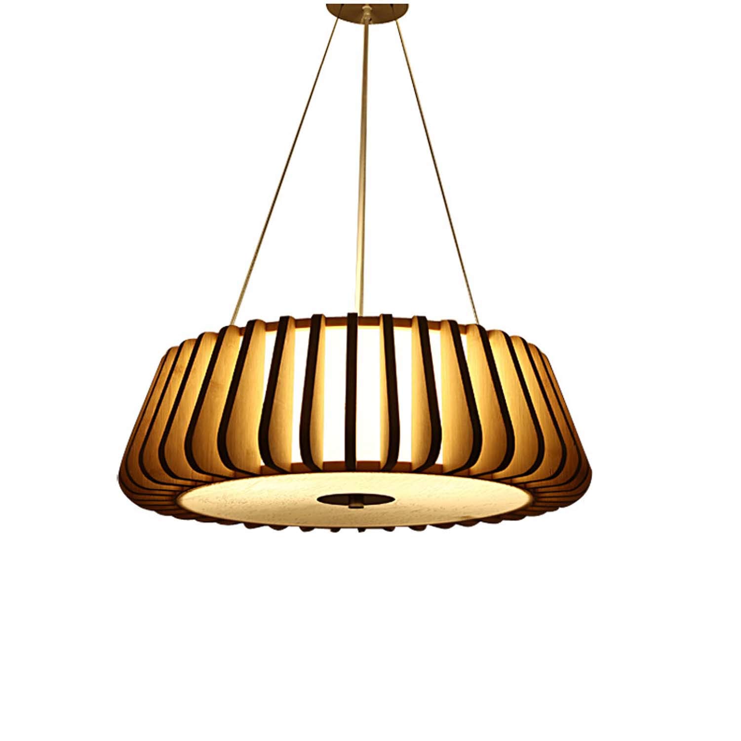 Nordic Chandelier Bamboo Ceiling Light - Japanese Style Round Pendant Lamp for Bedroom, Cafe & Living Room - 50cm Artisan Bamboo Lighting Fixture (500150) - Perfect for Cozy Home Decor & Relaxing Ambiance