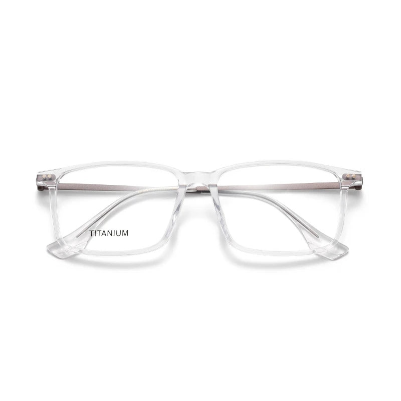 Aror Unisex Full Rim Square Acetate Titanium Eyeglasses 842195 - Lightweight Durable Glasses for Men & Women - Perfect for Reading, Work, and Everyday Fashion