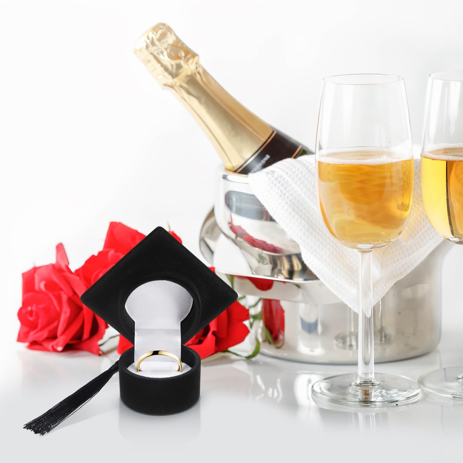 Amosfun Graduation Cap Jewelry Box - Creative Hat Ring Display Holder for Wedding Proposal, Engagement Party, Birthday Gift & Ceremony Accessories | Perfect for Graduation Gifts, Bridal Shower Favors & Special Occasion Keepsakes