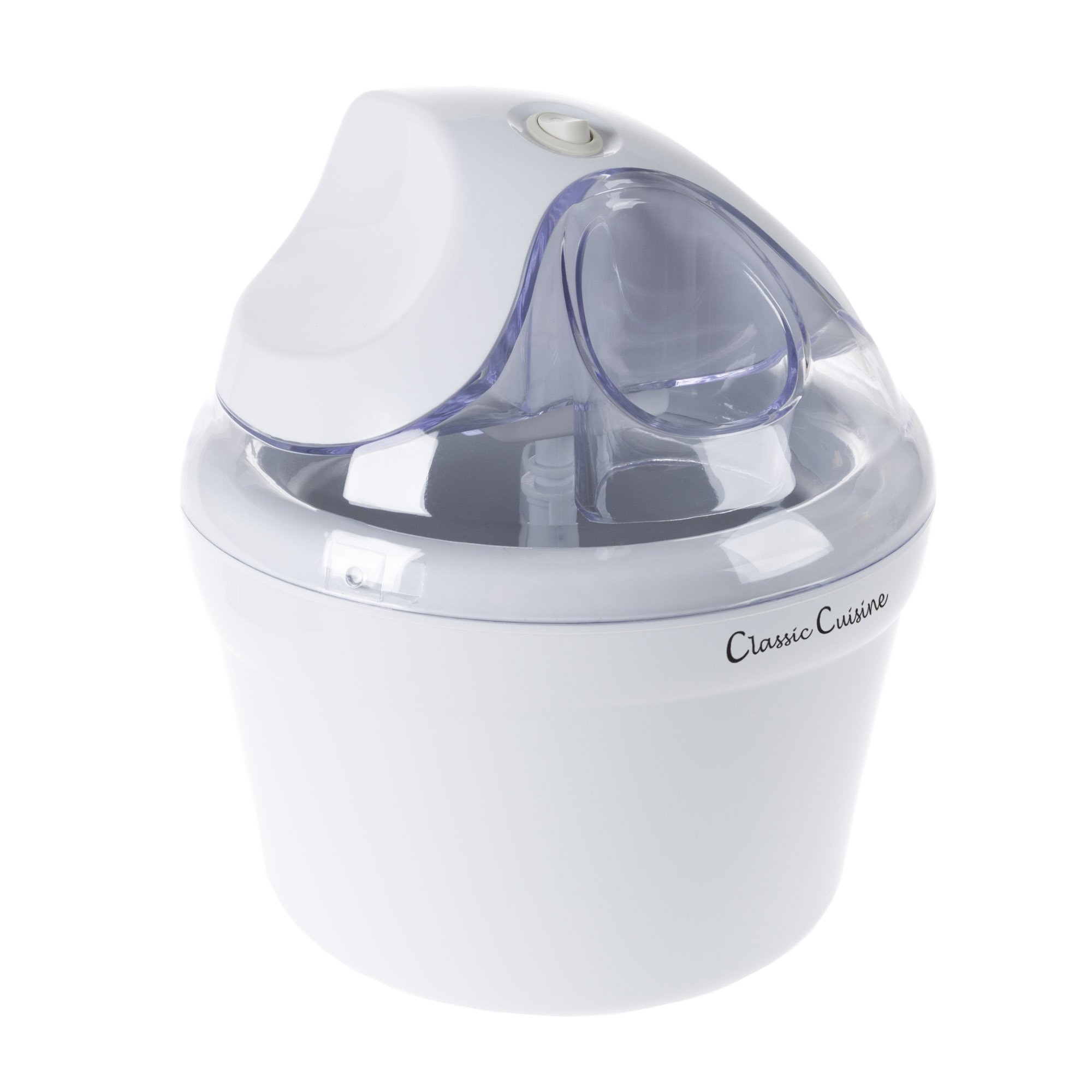 Classic Cuisine 1 Quart Ice Cream Maker - Homemade Ice Cream, Sorbet & Frozen Yogurt Dessert Machine with Recipe Book - Perfect for Parties, Family Gatherings & Summer Treats - White