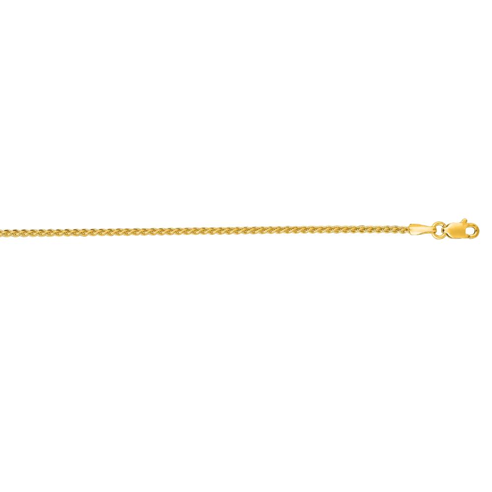 14K Gold 1.5mm Round Wheat Chain Necklace for Women - Dainty Delicate Jewelry for Layering, Everyday Wear & Gift Giving