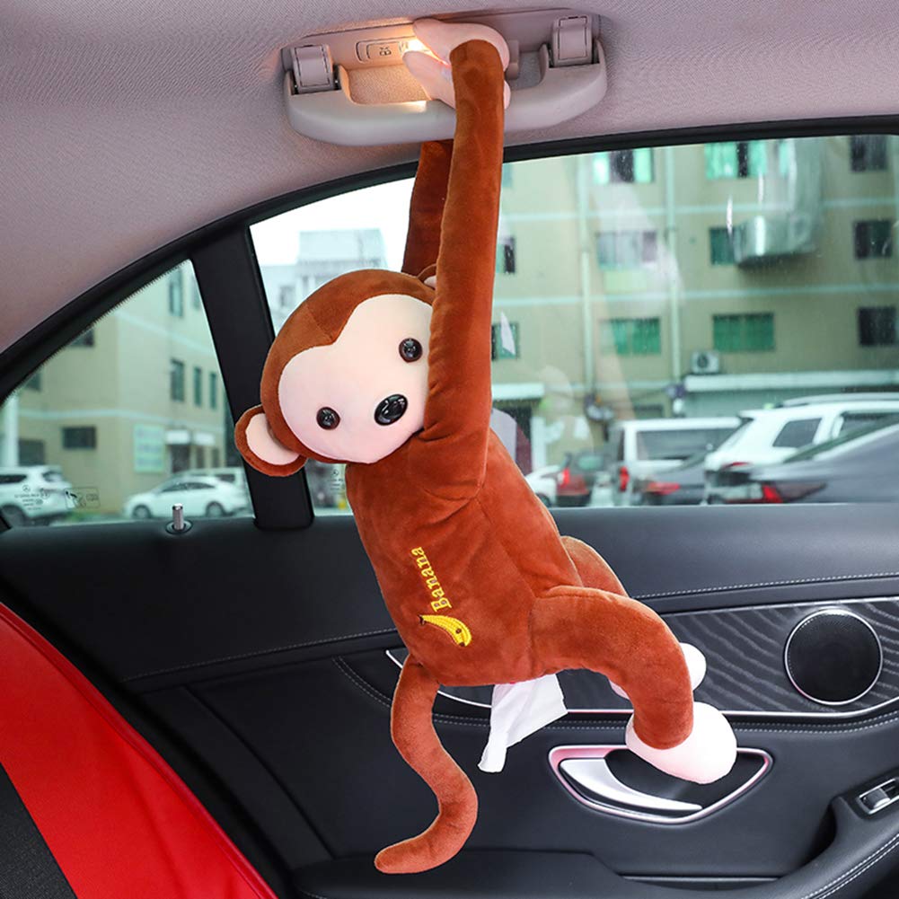 GREENWISH Creative Monkey Tissue Box Cover - Cute Animal Tissue Holder for Facial & Napkin Storage - Perfect for Car, Bathroom, Bedroom & Office Use