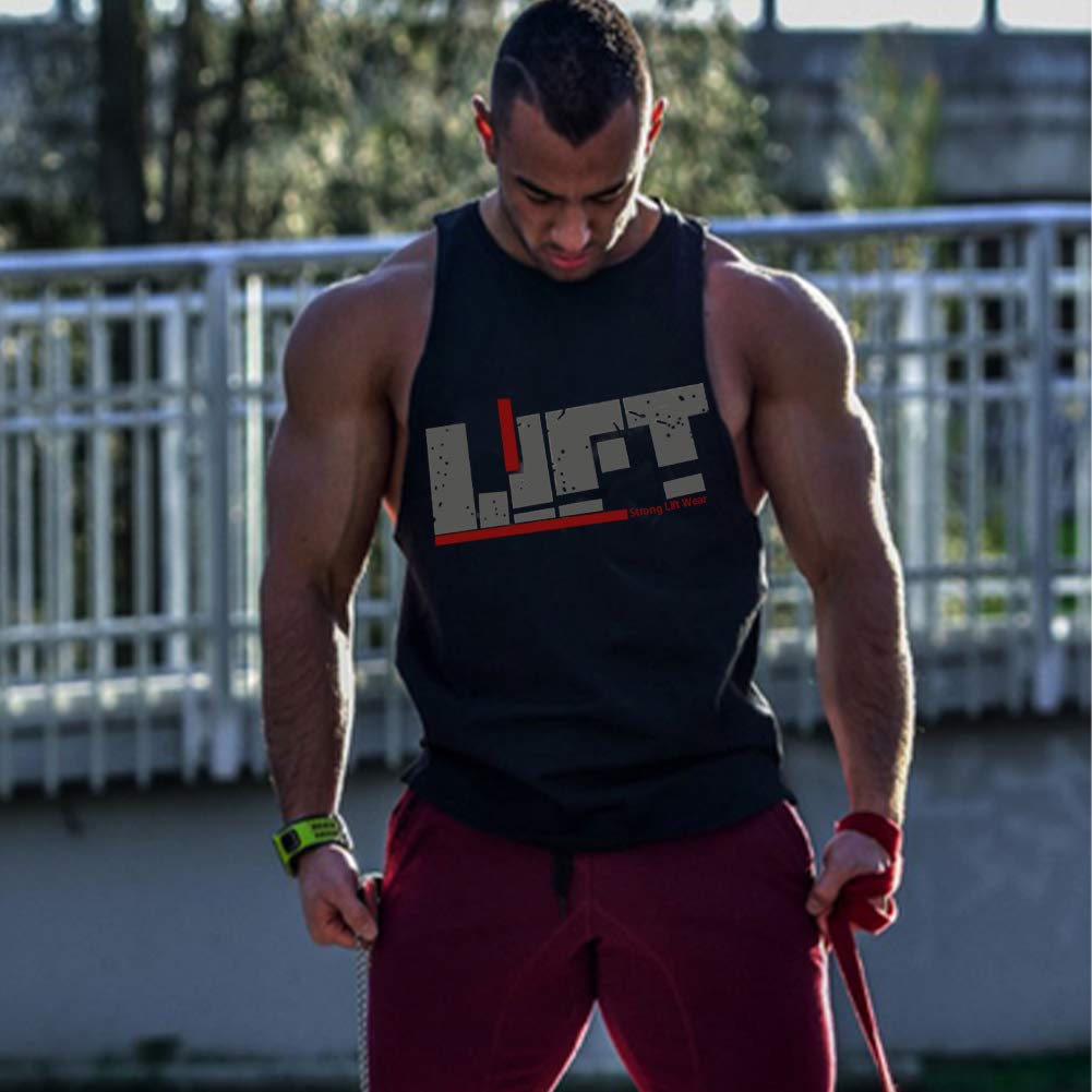 3 Pack Men's Skull Print Stringer Tank Tops - Bodybuilding Gym Shirts, Workout Fitness Vests for Weightlifting & Muscle Training - Perfect for Gym, Bodybuilding & Athletic Wear