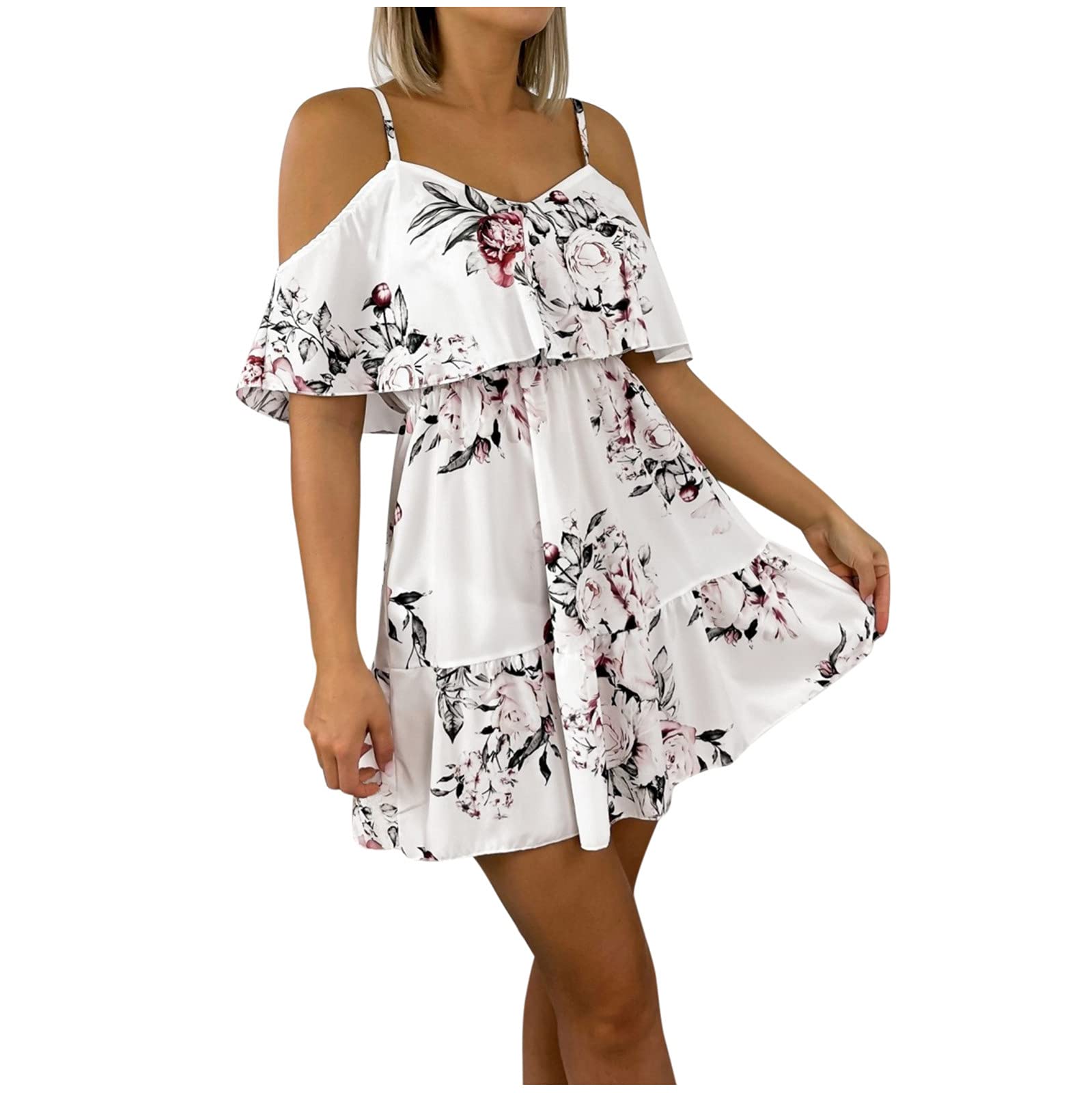 Women's Linen A-Line Mini Dress with Buttons - Sexy Camisole Beach Dress for Summer | Casual Tunic Dress for Vacation, Date Night & Outdoor Parties