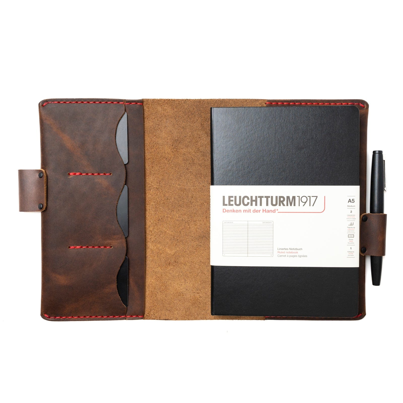 Premium Leather Leuchtturm1917 A5 Notebook Cover - Handmade Genuine Leather Journal Cover for Bullet Journaling, Note Taking & Daily Planning - Perfect Gift for Writers & Professionals