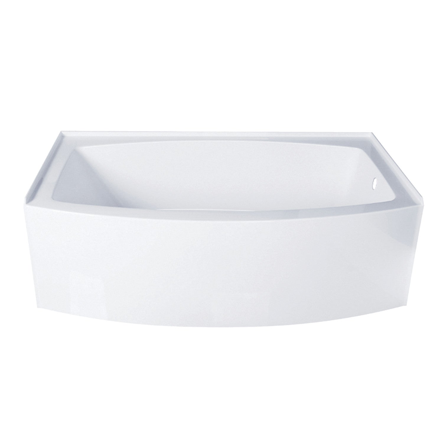Aqua Eden VTDR663222R 66-Inch Acrylic Curved Rectangular Apron 3-Wall Alcove Bathtub - Right Hand Drain, Glossy White - Perfect for Modern Bathroom Renovations & Spa-Like Relaxation