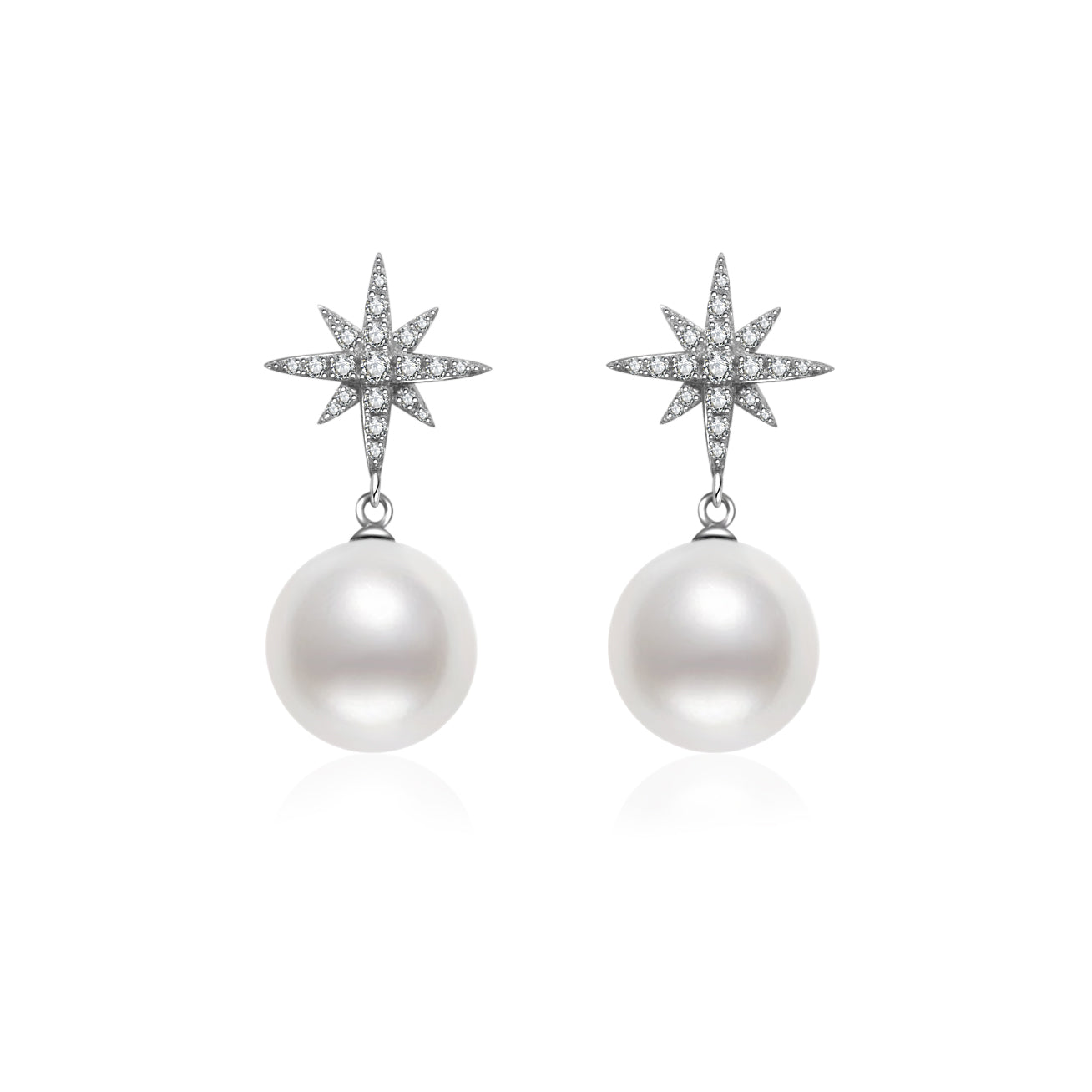 18K Gold Diamond Edison Pearl Earrings for Women - Luxury Bridal Jewelry & Wedding Gift - KE00085 | Elegant for Parties, Anniversaries and Special Occasions