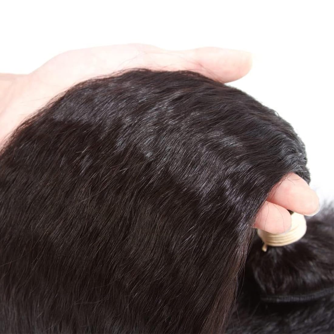 DMS 100% Unprocessed Brazilian Remy Hair Bundles - Kinky Straight Human Hair Weave 3 Bundles (20 22 24 Inch) for Black Women | Natural Black Color | Perfect for Protective Styles, Sew-Ins & Everyday Wear