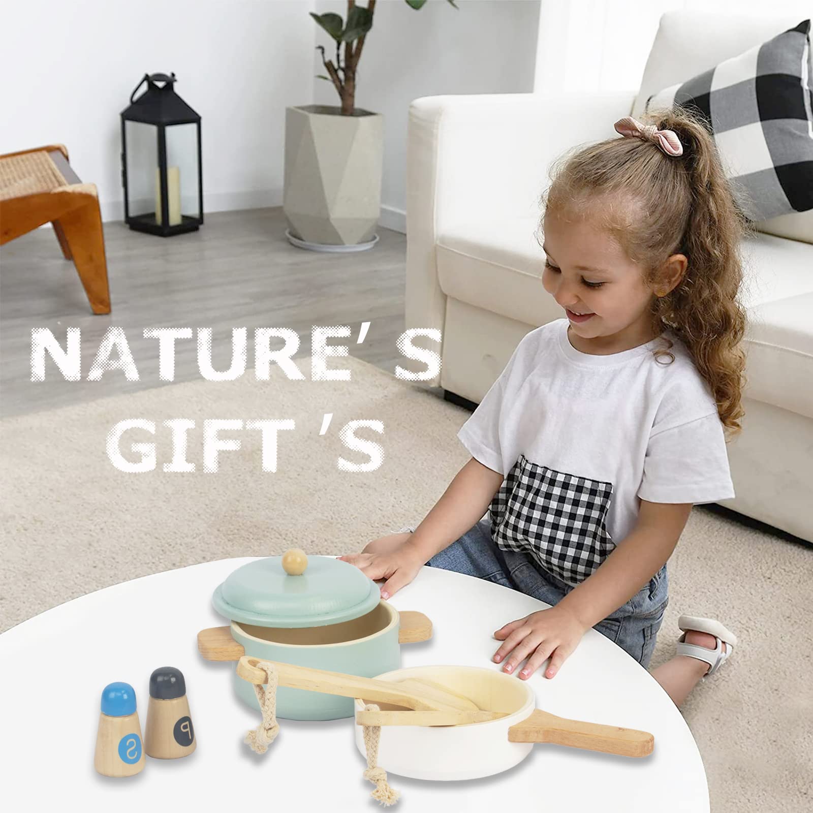 Premium Wooden Toddler Play Kitchen Set with Utensils & Accessories, Montessori Pretend Cooking Toy, Educational Gift for Kids 3+, Perfect for Home, Preschool & Daycare Playtime