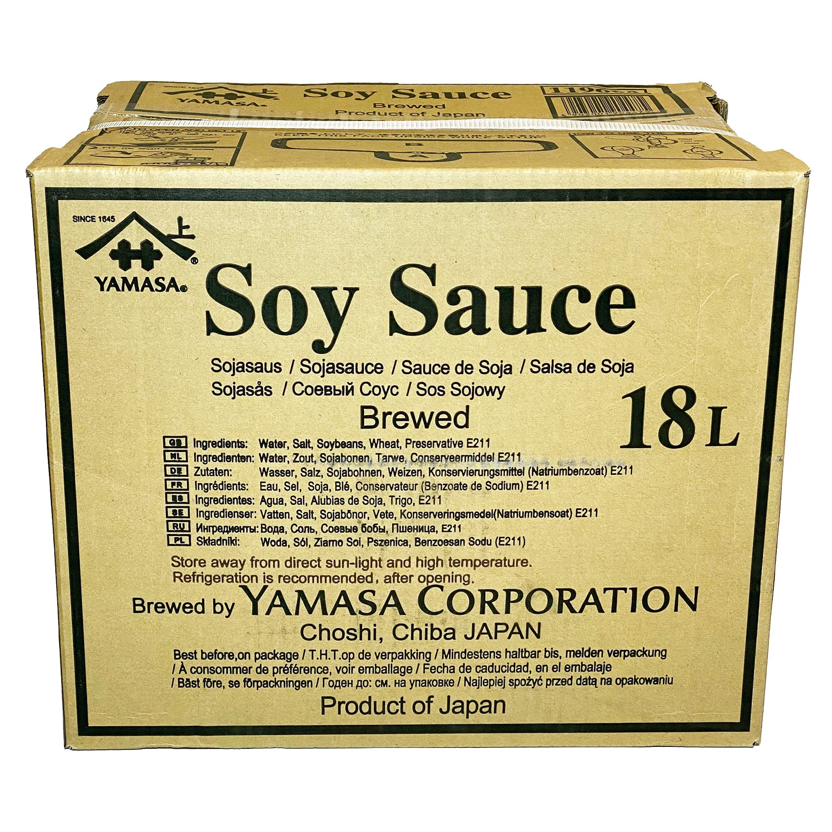 Yamasa Japanese Soy Sauce 18L - Free Shipping in France - Shipped from France by Bo Time - Perfect for Sushi, Stir Fry & Asian Cuisine