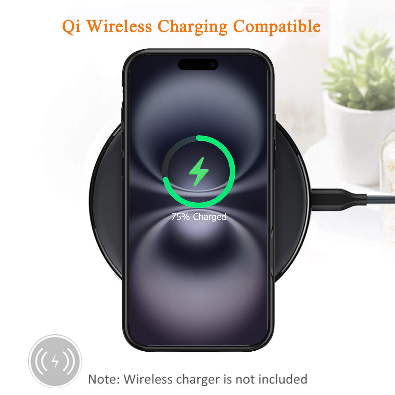 10000mAh Wireless Charging Battery Case for iPhone 16 (6.1 inch) - 2024 Rechargeable Portable Power Bank with CarPlay Support | Extended Battery Pack Charger Case (Black) | Perfect for Travel, Work & Outdoor Activities