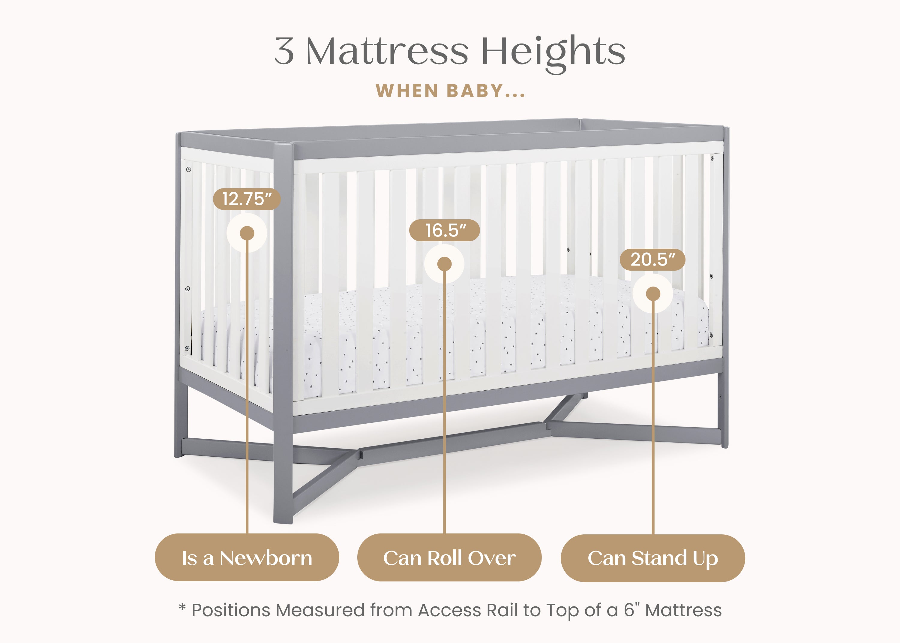Tribeca 4-in-1 Convertible Baby Crib - White Wooden Nursery Bed with Toddler Rail, Daybed & Full-Size Frame - Perfect for Newborns to Teens Bedroom & Daycare Centers