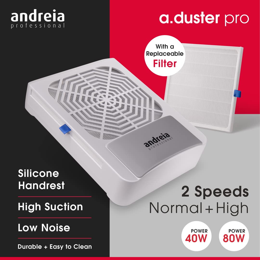 Professional Nail Dust Collector with Powerful Extractor - Manicure Machine for Acrylic, Gel & Nail Extension Removal | Salon & Home Use (A.Duster Pro UK Plug)