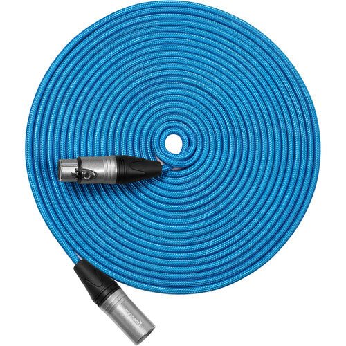 Kondor Blue 3 Pin XLR Male to 3 Pin XLR Female Audio Cable - 25ft Professional Balanced Microphone Cord for Studio Recording, Live Sound & Broadcast Equipment