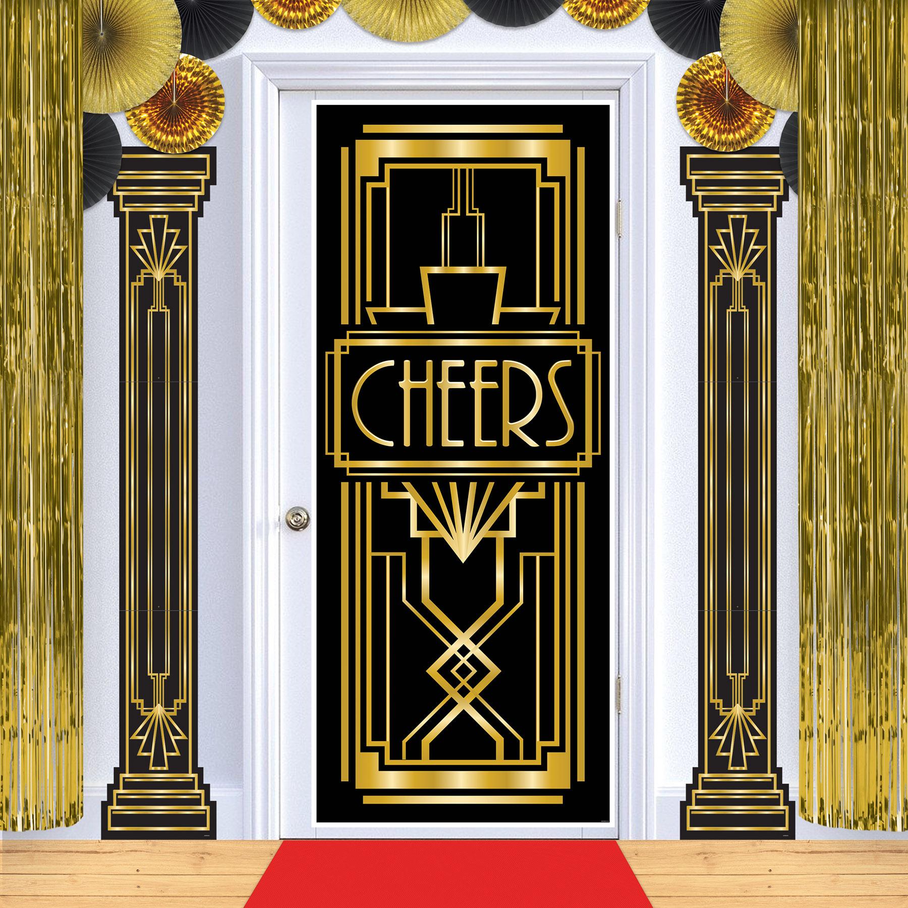 12 Pack Beistle JTD Roaring 20's Party Decorations - Vintage Column Pull Down Cutouts for 1920s Themed Parties, Gatsby Events & Speakeasy Decor
