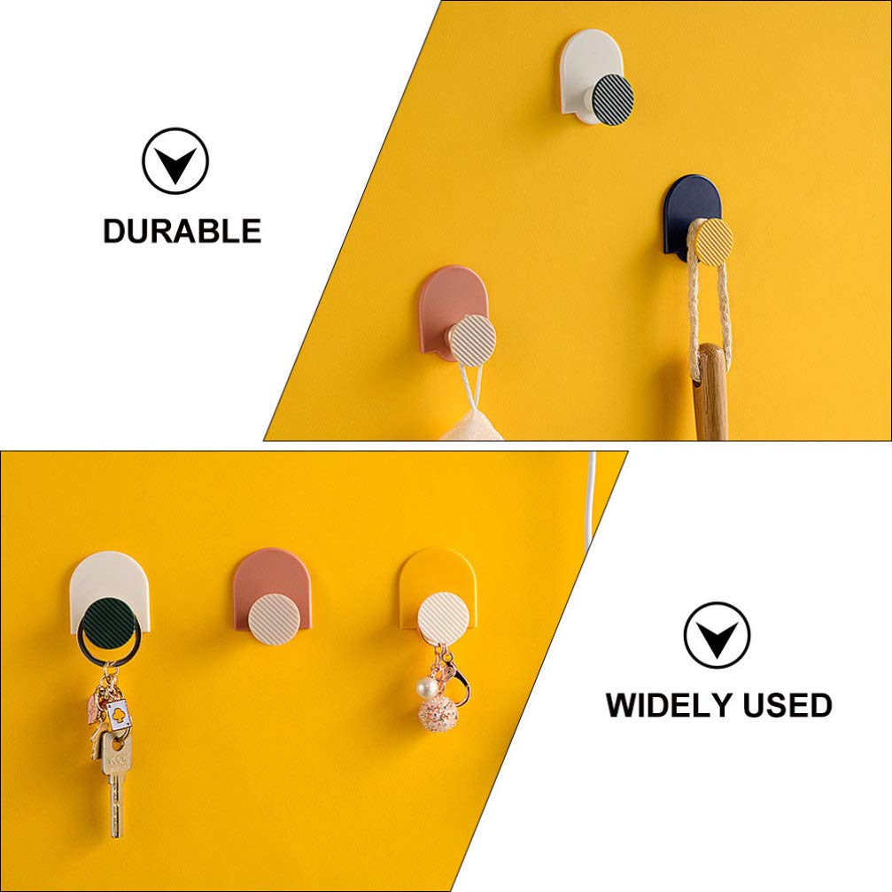 8-Pack Adhesive Wall Hooks - Heavy Duty Sticky Hooks for Bathroom, Kitchen, Bedroom - No Drill Damage-Free Hanging Solution for Coats, Towels, Robes & Home Decor