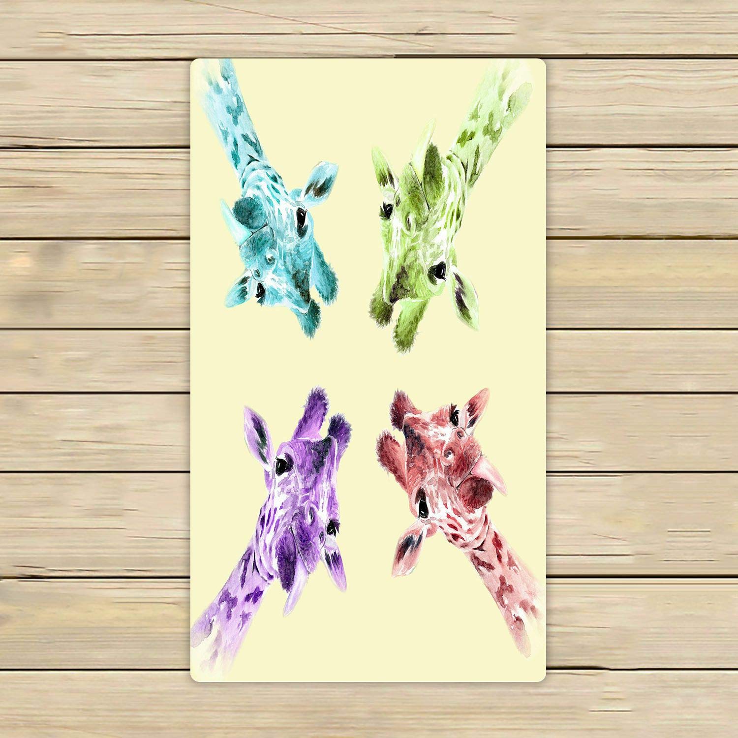 ABPHQTO Watercolor Giraffes Design Beach Towel - 16x28 Inch Soft Absorbent Quick-Dry Towel for Pool, Bath, Spa, Travel & Sports | Perfect for Summer Vacation, Yoga, Gym & Outdoor Activities