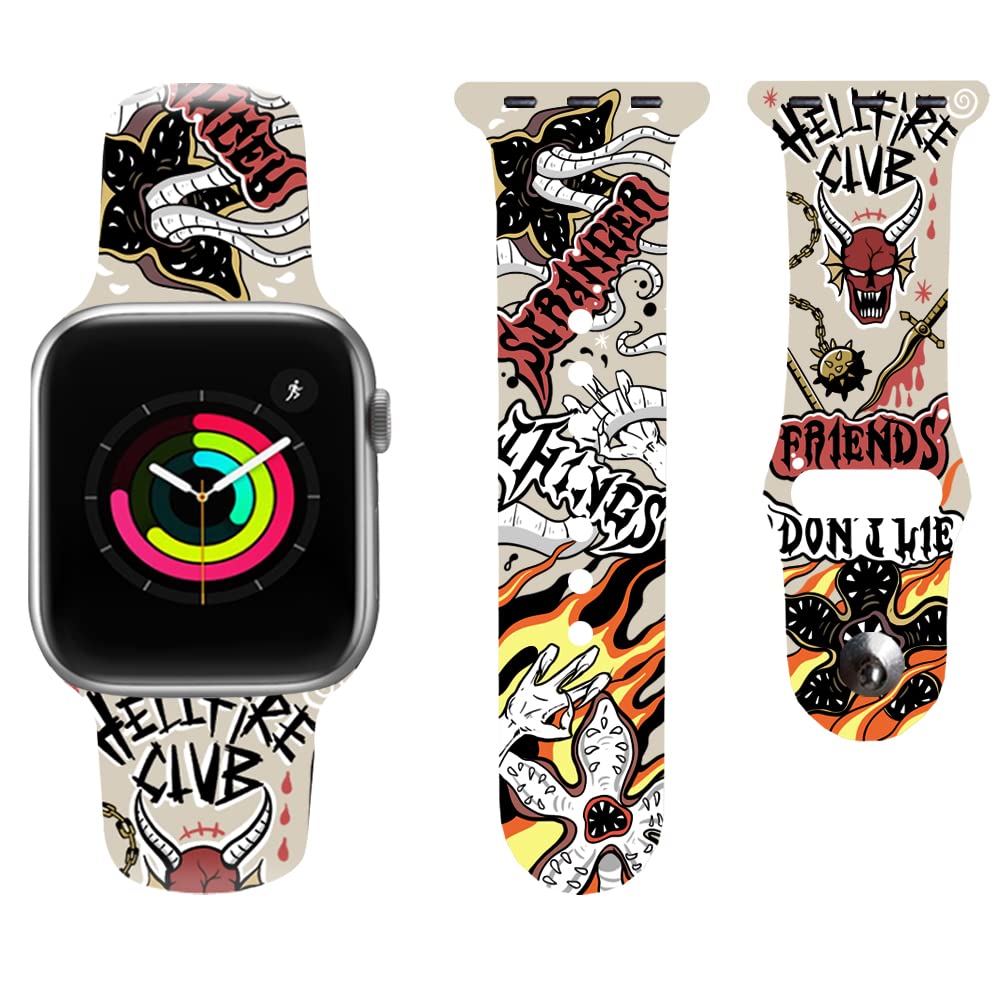 Anime Watch Band for Apple Watch 38mm 40mm 41mm 42mm 44mm 45mm - Soft Silicone Cartoon Strap Compatible with iWatch Series 7/6/5/4/3/2/1/SE - Cute Gift for Women & Men - Perfect for Cosplay, Anime Fans & Daily Wear