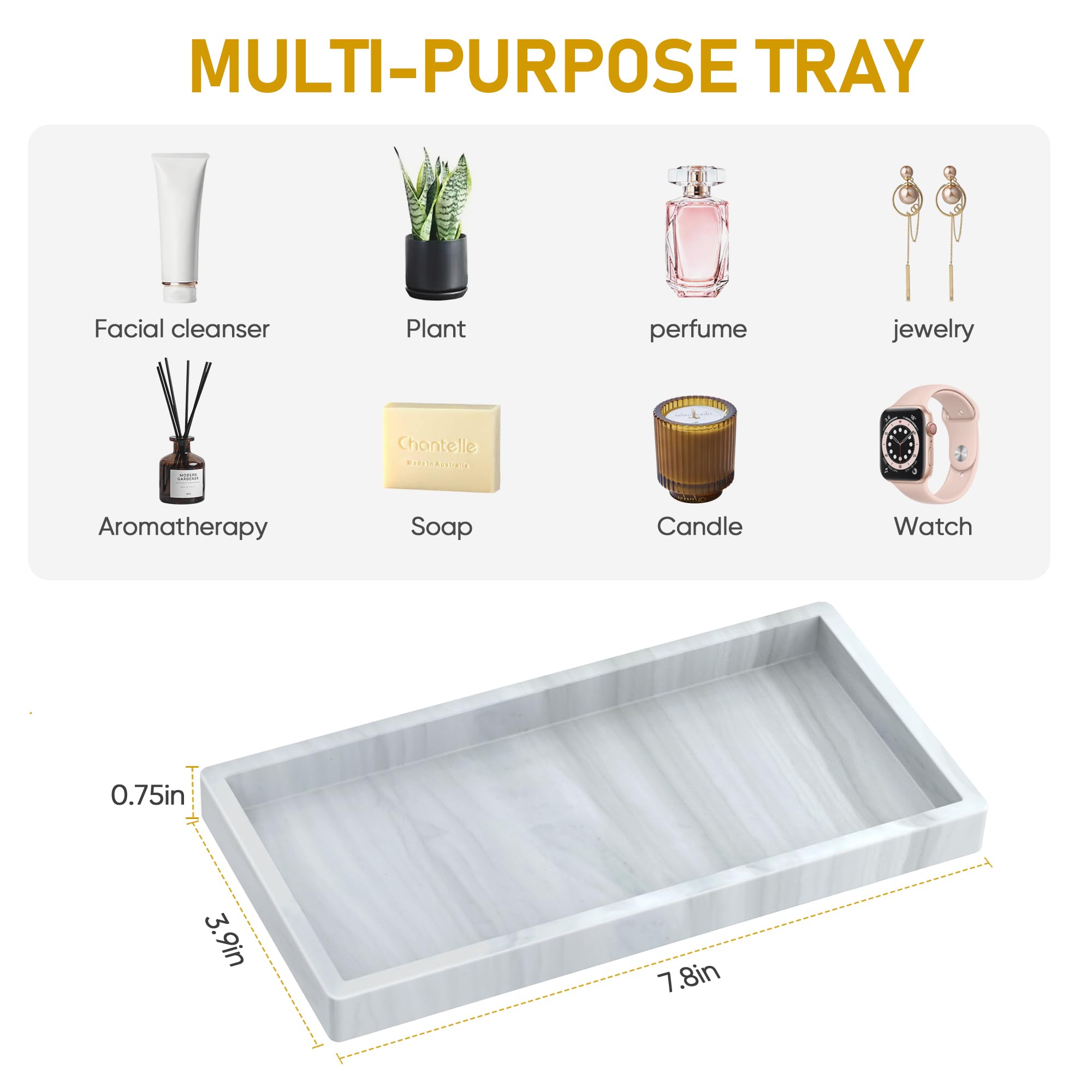 Premium Shatterproof Silicone Bathroom Tray (7.8