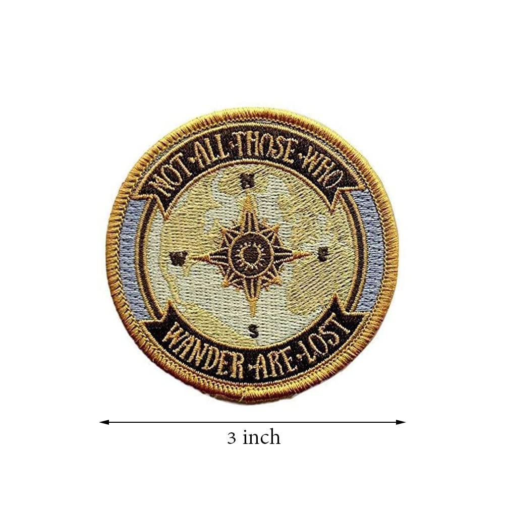 O'Houlihans - 'Not All Those Who Wander Are Lost' Iron On Patch for Jackets, Backpacks & DIY Crafts - Vintage Style Embroidered Sew On Badge for Clothing Customization