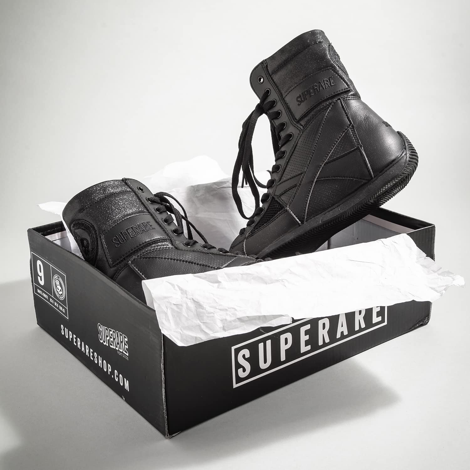 Superare Boxing Shoes for Men & Women - Professional MMA, Kickboxing & Training Workout Shoes | Lightweight & Durable Combat Boots for Sparring, Gym & Competition
