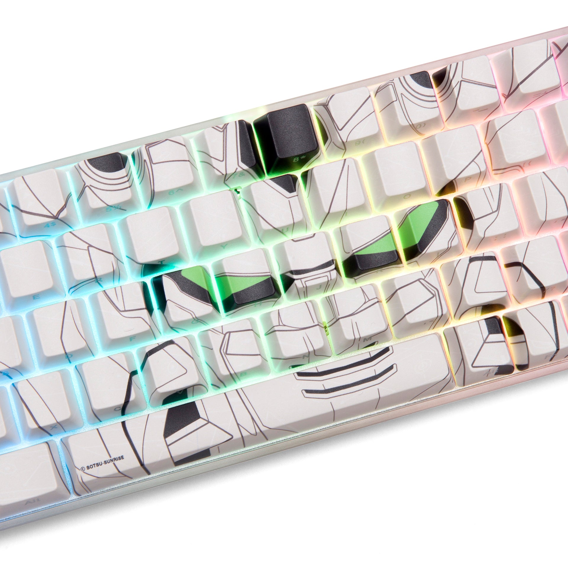 Gundam Basecamp 65% Mechanical Keyboard - Admiral White - Compact RGB Gaming Keyboard for PC/Mac - Perfect for Esports, Typing & Office Work