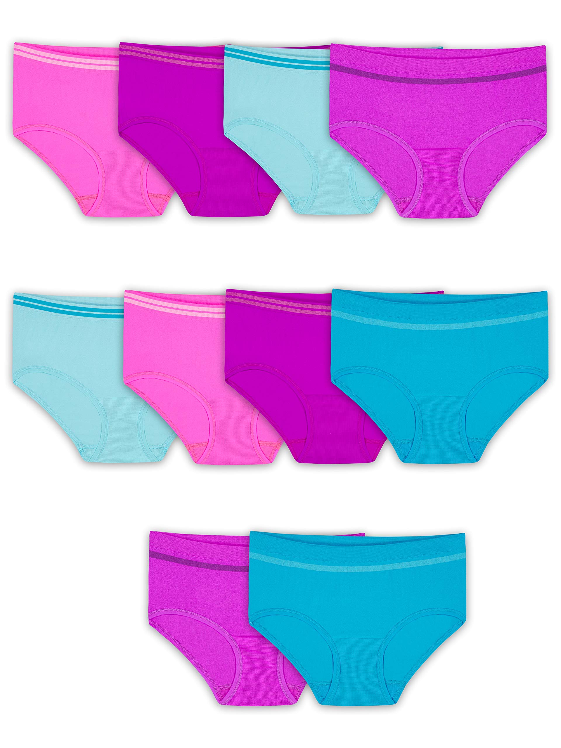 Fruit of the Loom Girls' Seamless Cotton Underwear 6-Pack - Soft Breathable Panties for Everyday Comfort & Playtime | School, Sports & Sleep Wear