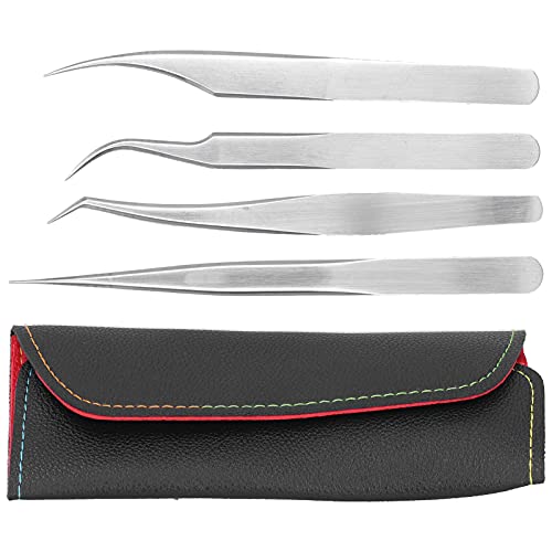 Professional Stainless Steel Tweezers for Manicurists - Ergonomic Nail Salon Tweezers for Precise Grooming, Eyebrow Shaping & Splinter Removal - Ideal for Home, Salon & Travel Use