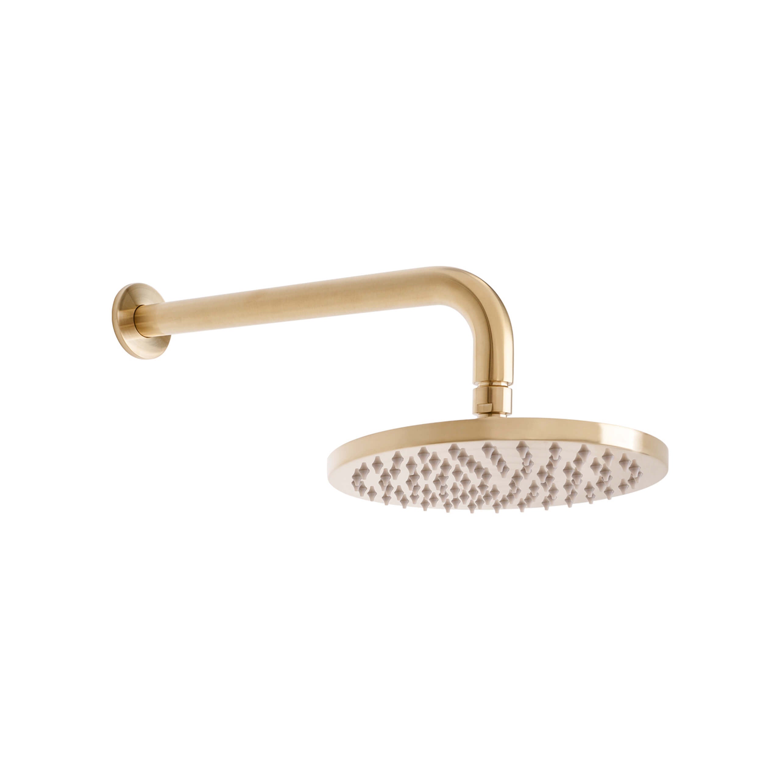 ADP Bloom Shower Rose & Arm Brushed Brass - Premium Brass Showerhead with Adjustable Arm for Luxurious Bathroom Experience | Perfect for Modern & Vintage Bathroom Decor