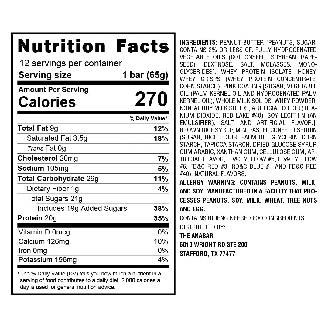 Anabar High Protein Bar - 20g Protein, Low Sugar, Gluten Free Snacks for Energy & Muscle Recovery - Perfect for Gym, Hiking & On-the-Go Nutrition