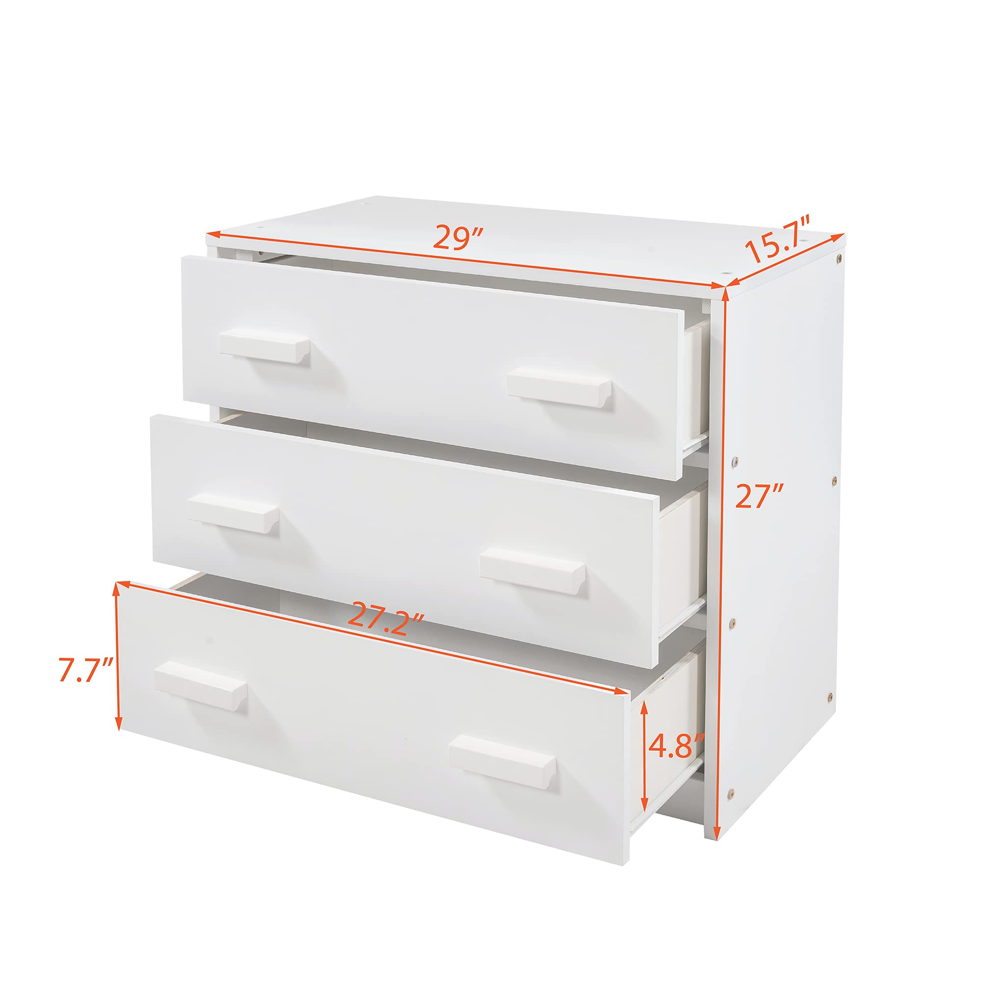 Harper & Bright Designs Wooden Twin Loft Bed with Storage Drawers, Cabinet & Bedside Tray - Low Loft Bed for Kids, Girls & Boys (White) - Perfect for Small Bedrooms, Dorm Rooms & Space-Saving Kids' Rooms