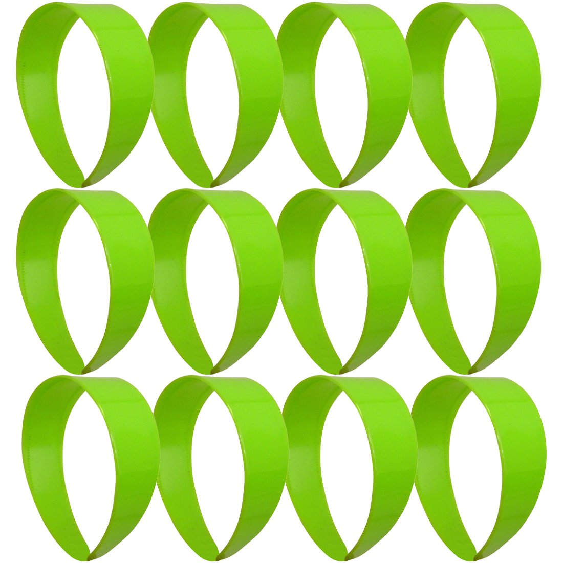 12 Pack Neon Green 2 Inch Plastic Headbands with Teeth - Perfect for Sports, Workouts, and Styling