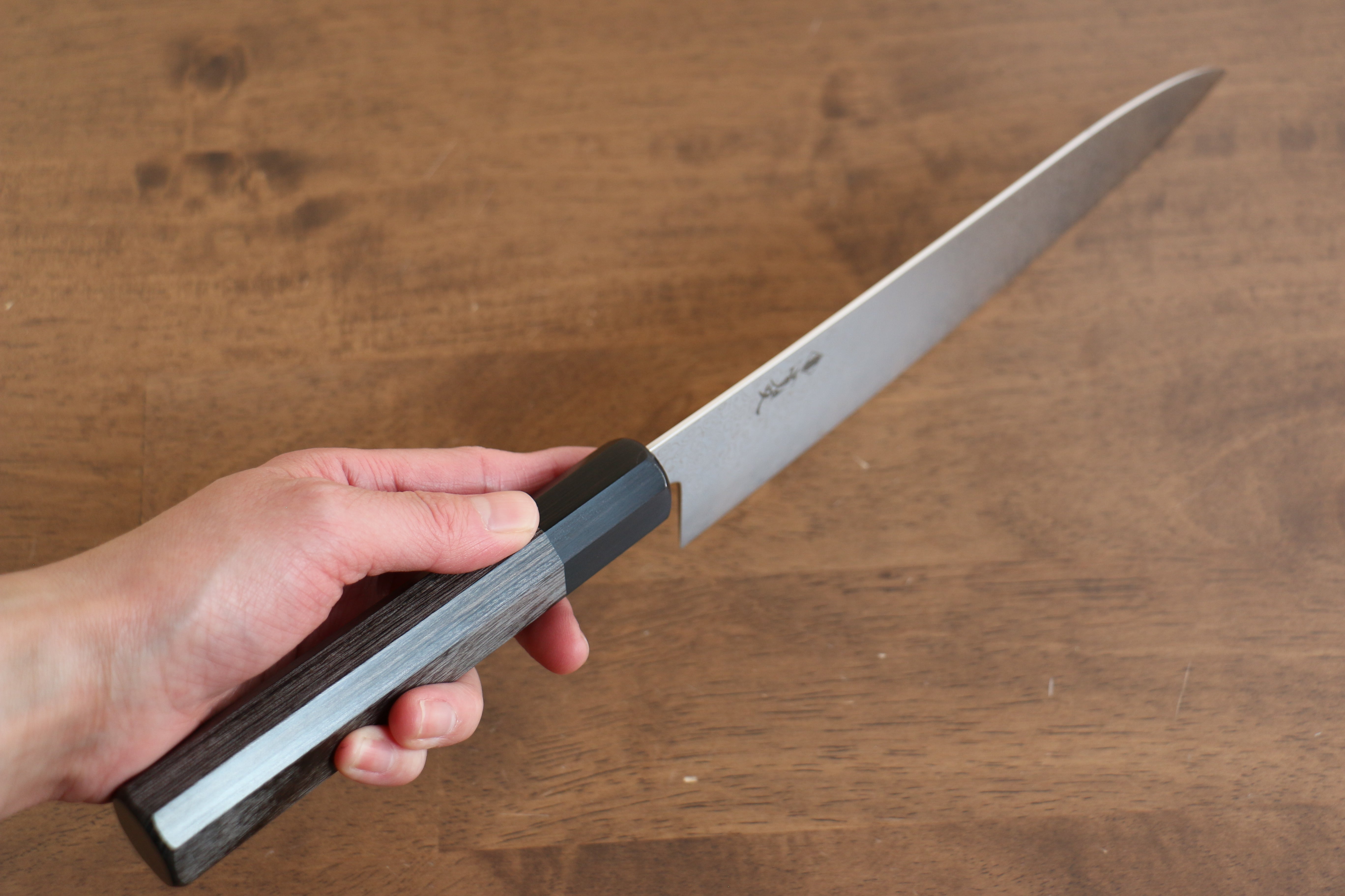Premium Kanjyo VG10 Damascus Gyuto Chef Knife 210mm - Japanese High Carbon Stainless Steel Blade with Gray Pakkawood Handle - Perfect for Sushi, Meat Slicing & Professional Kitchen Use