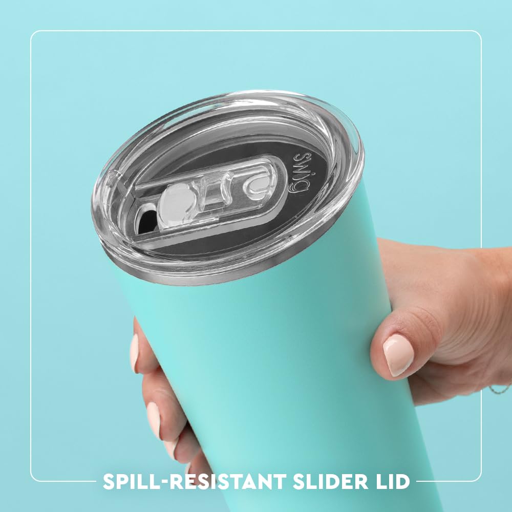 Swig Life 22oz Insulated Stainless Steel Tumbler - Leak Proof Travel Coffee Mug with Lid & Handle, Cup Holder Friendly, Keeps Drinks Hot/Cold for Hours - Perfect for Commuting, Office, Camping & Outdoor Activities (Hot Pink)