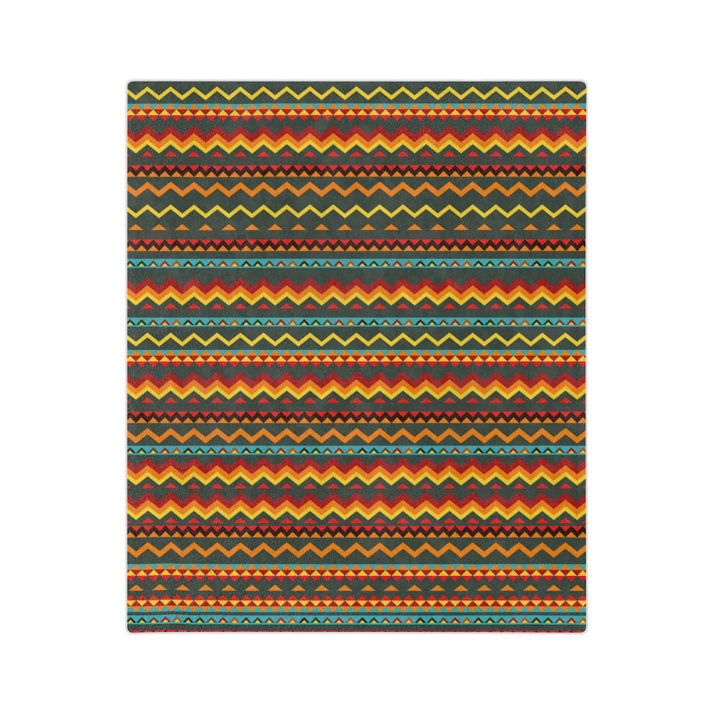 Southwestern Blanket - Sahara Sunrise Velveteen Minky Throw | Soft Polyester Fleece with One-Sided Print | Mexican Style Blanket in 3 Sizes (50x60, 60x80, 72x90) | Perfect for Sofa, Bed, Picnic & Outdoor Use