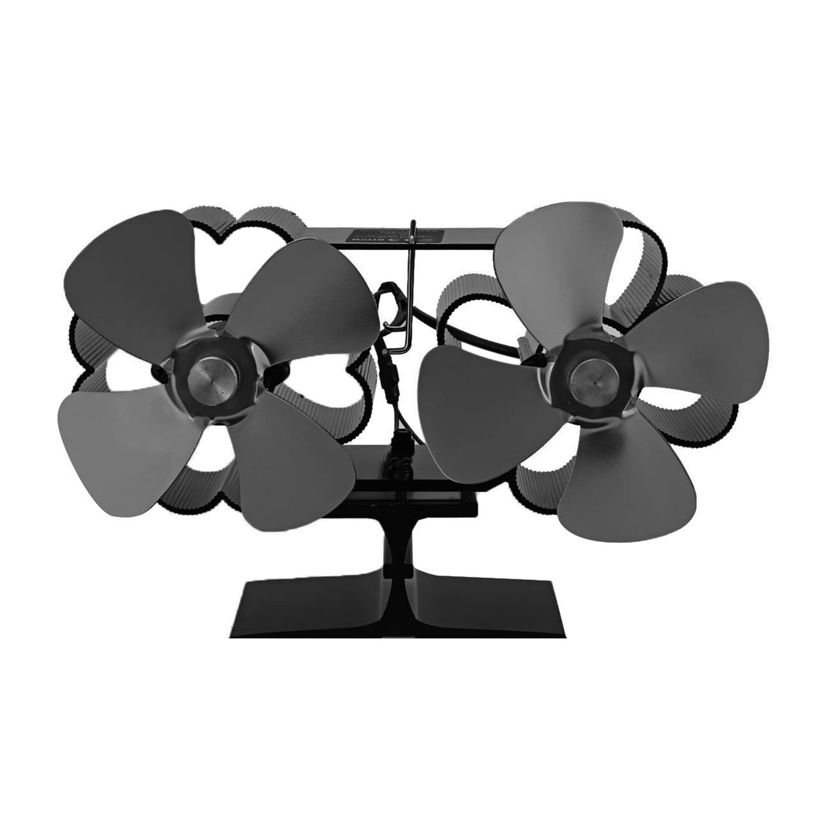 SYXYSM 8-Blade Heat Powered Fireplace Fan - Efficient & Quiet Stove Fan for Wood Burner, Log Burner - Gray - Perfect for Home Heating & Energy Saving