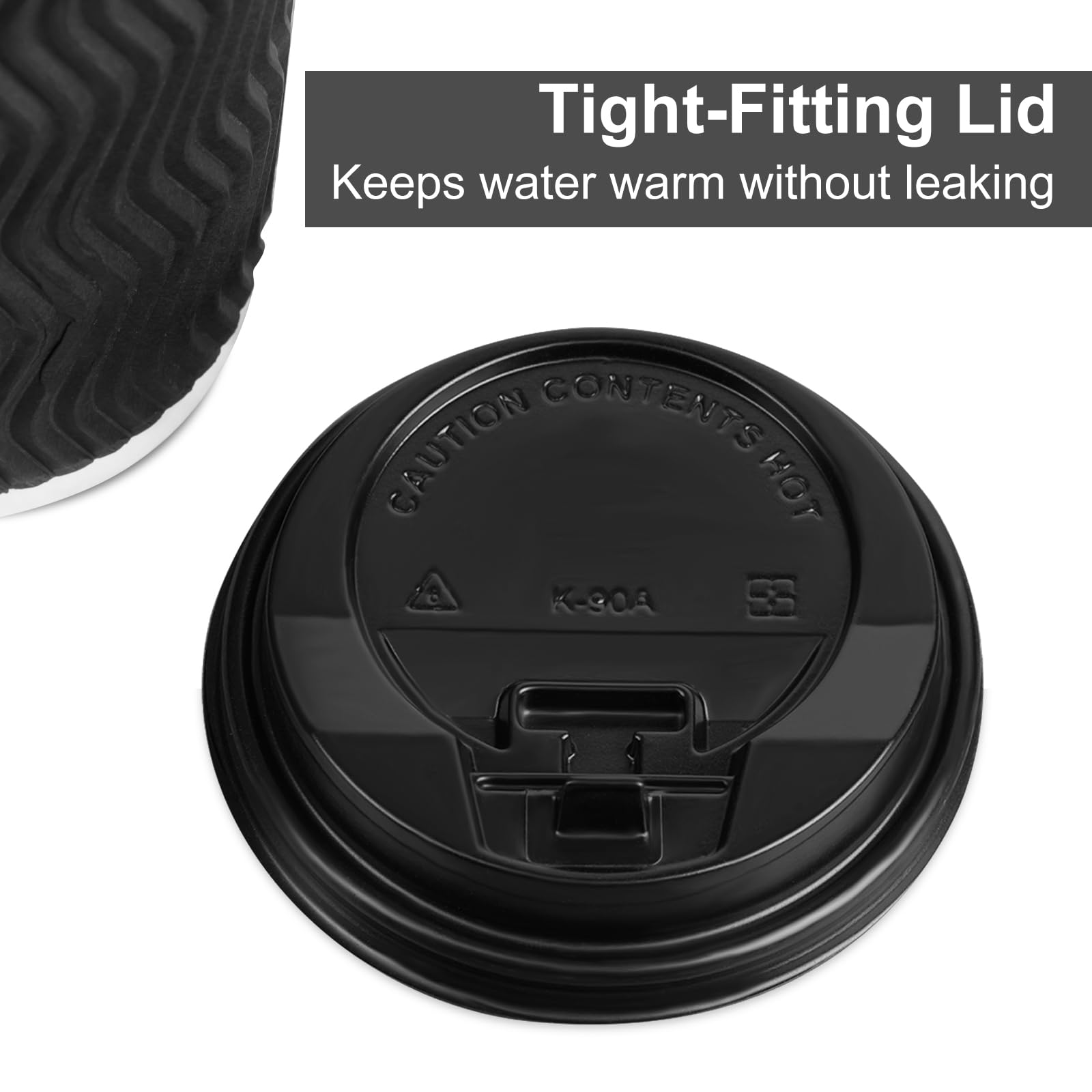 PARACITY 16oz Insulated Ripple Double-Walled Disposable Coffee Cups with Lids (50 Pack) - Hot & Cold Beverage Cups for Coffee, Tea, Espresso - Perfect for Parties, Travel, Office & Home Use