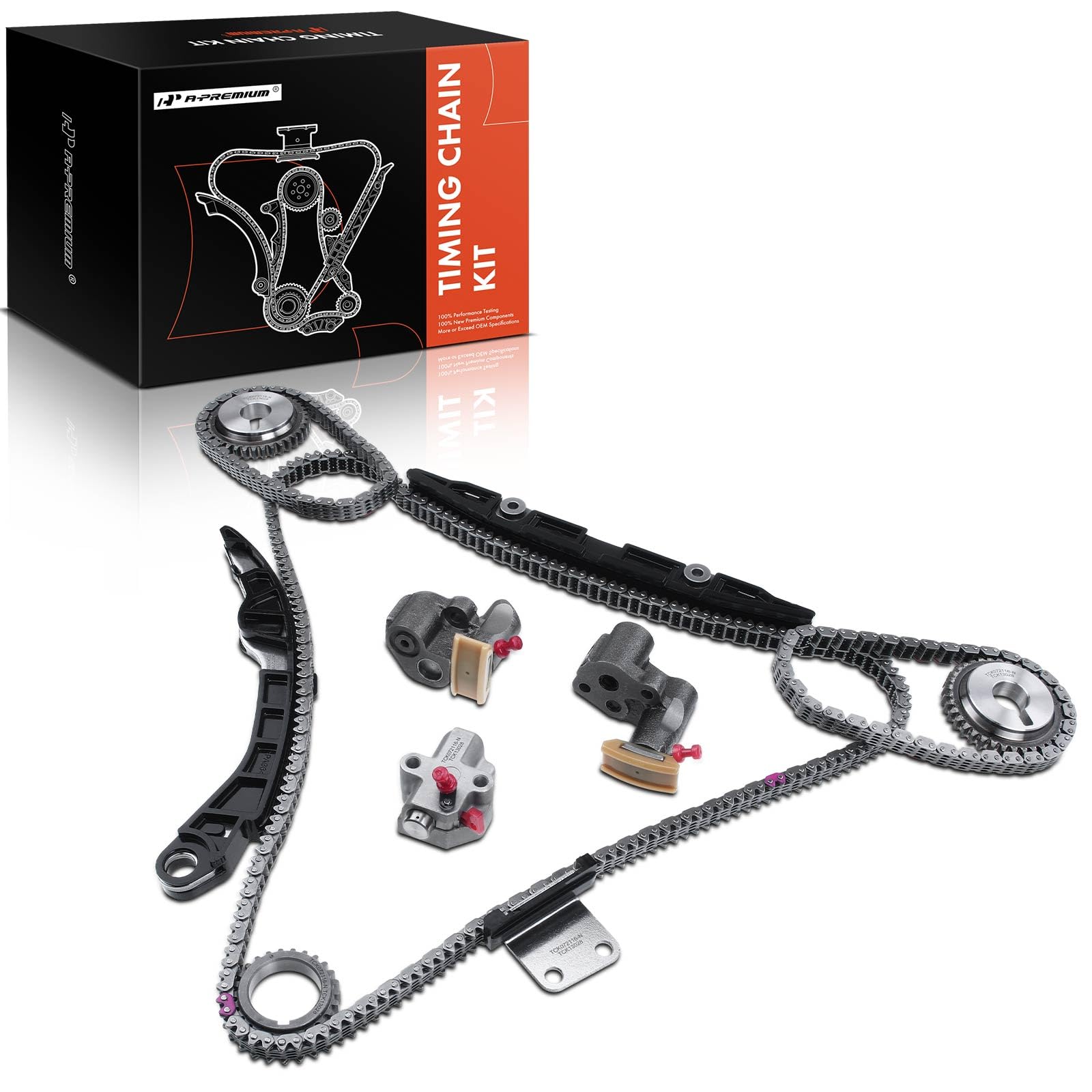 Premium 12-Piece Engine Timing Chain Kit with Tensioner & Guide - Compatible with Nissan 350Z 03-05, Altima Maxima 02-03, Murano 03-07 & Infiniti FX35 03-07, G35 03-05 (DOHC, 5Cyl 3.5L) - Perfect for Engine Repair & Maintenance