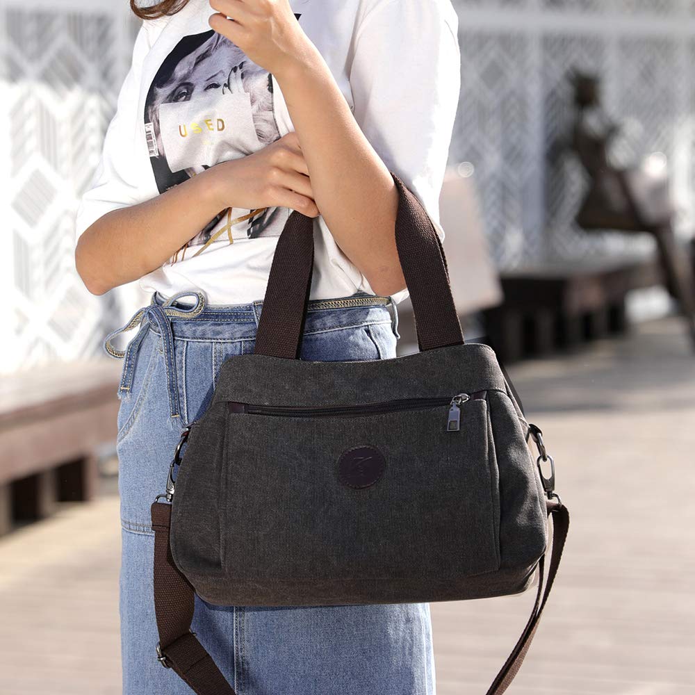 Stylish Canvas Hobo Crossbody Bag for Women - Multi Compartment Tote Purse with Adjustable Strap | Perfect for Work, Travel & Everyday Use