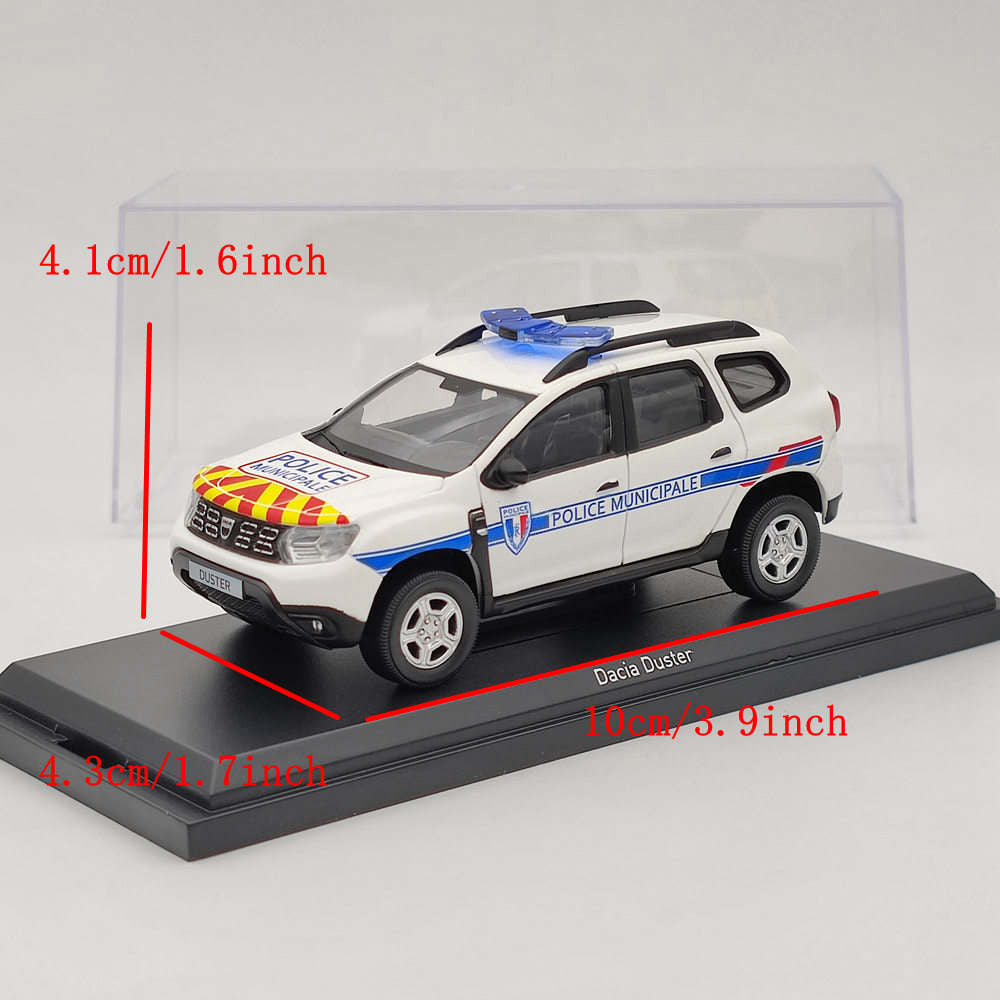 1/43 Scale Norev Dacia Duster Police Municipale 2020 White Diecast Model Car - Collectible Toy Gift for Adults & Kids - Perfect for Display, Collection, and Role Play Scenes