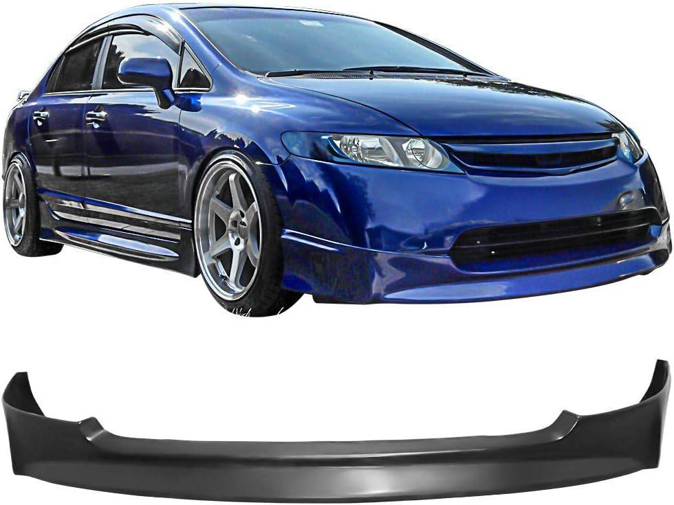 JDM Mugen Style Front Bumper Lip for 2006-2008 Honda Civic Sedan 4 Door | PU Material | Enhances Aerodynamics & Sporty Look | Perfect for Car Enthusiasts & Street Racing