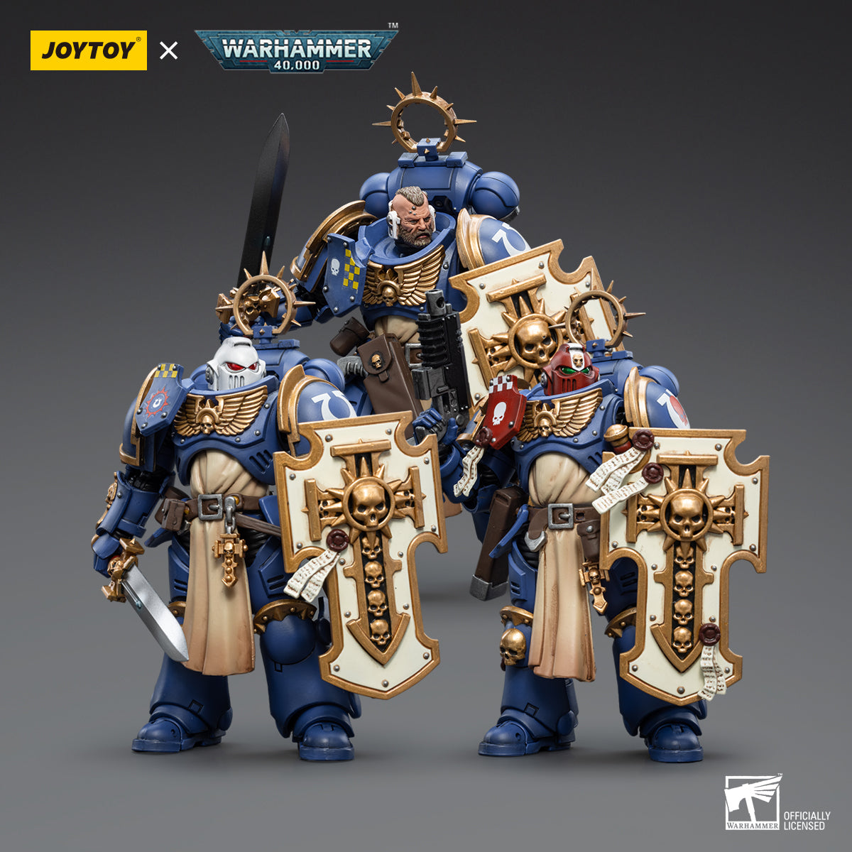 JOYTOY 1/18 Scale Warhammer 40K Ultramarines Bladeguard Action Figure - Highly Detailed Collectible Model for Display & Wargaming Scenes