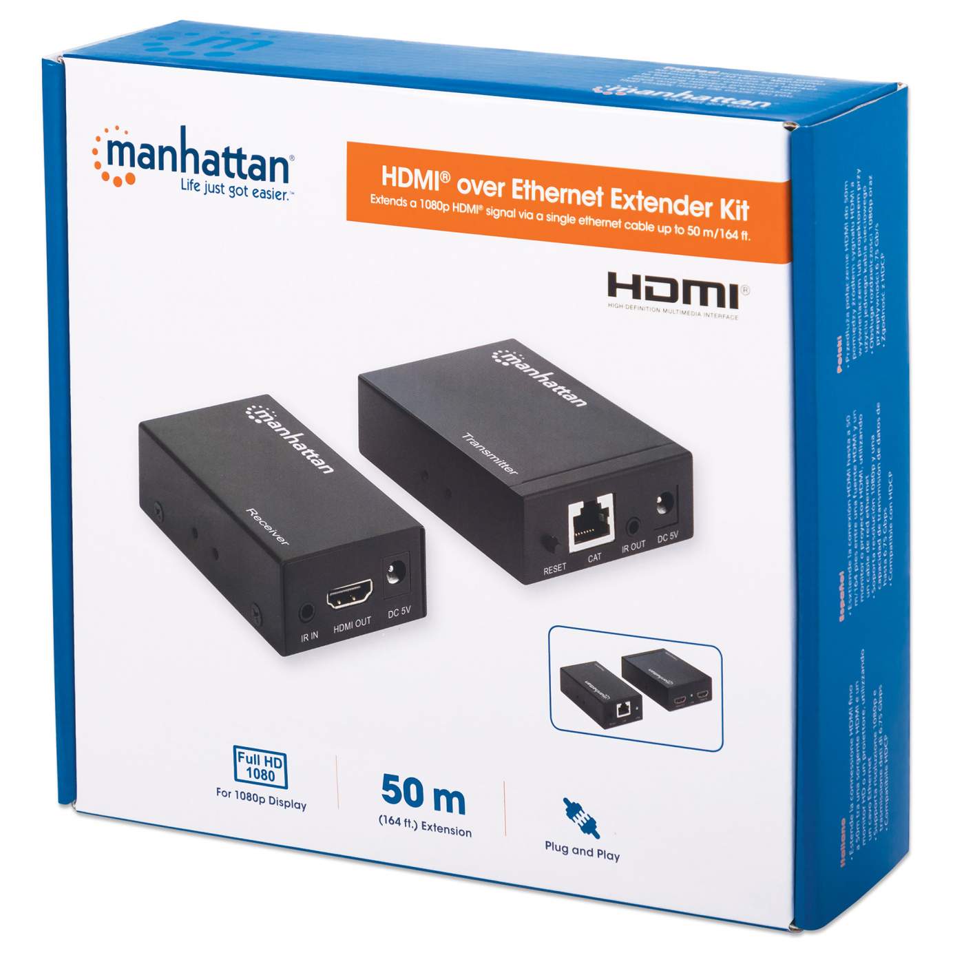 1080p HDMI over Ethernet Extender Kit - Long Distance HD Video & Audio Transmission for Home Theater, Conference Room & Gaming Setup