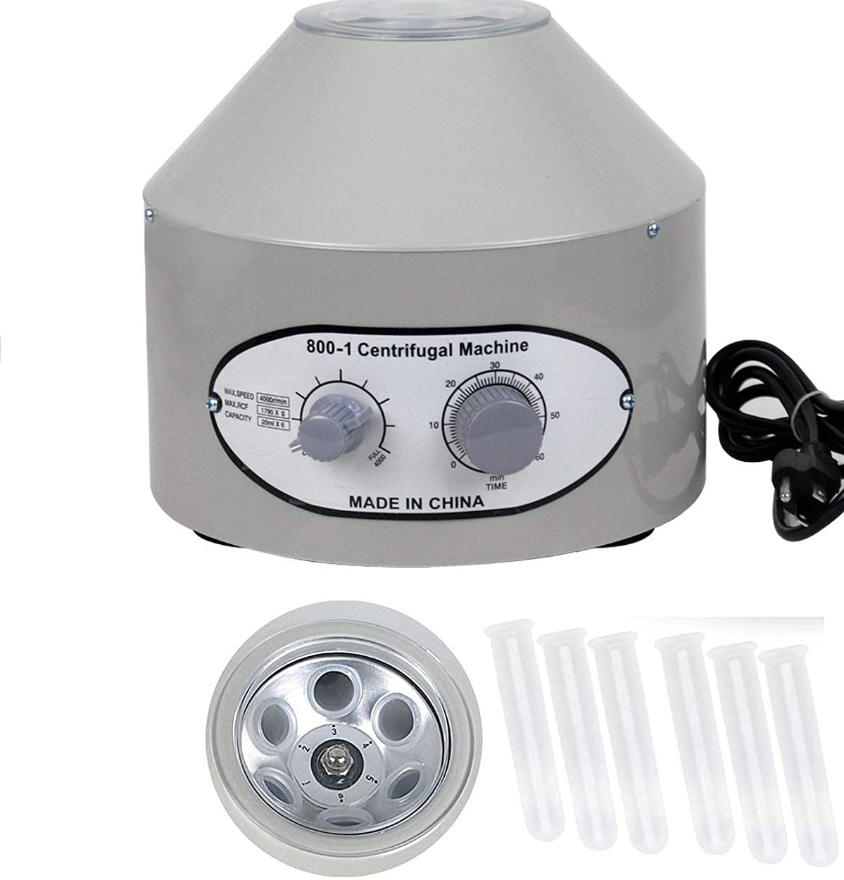 Portable Electric Centrifuge Machine with Timer & Speed Control - Compact Benchtop Lab Equipment for DNA, Blood, Urine Testing in Home & Clinical Labs