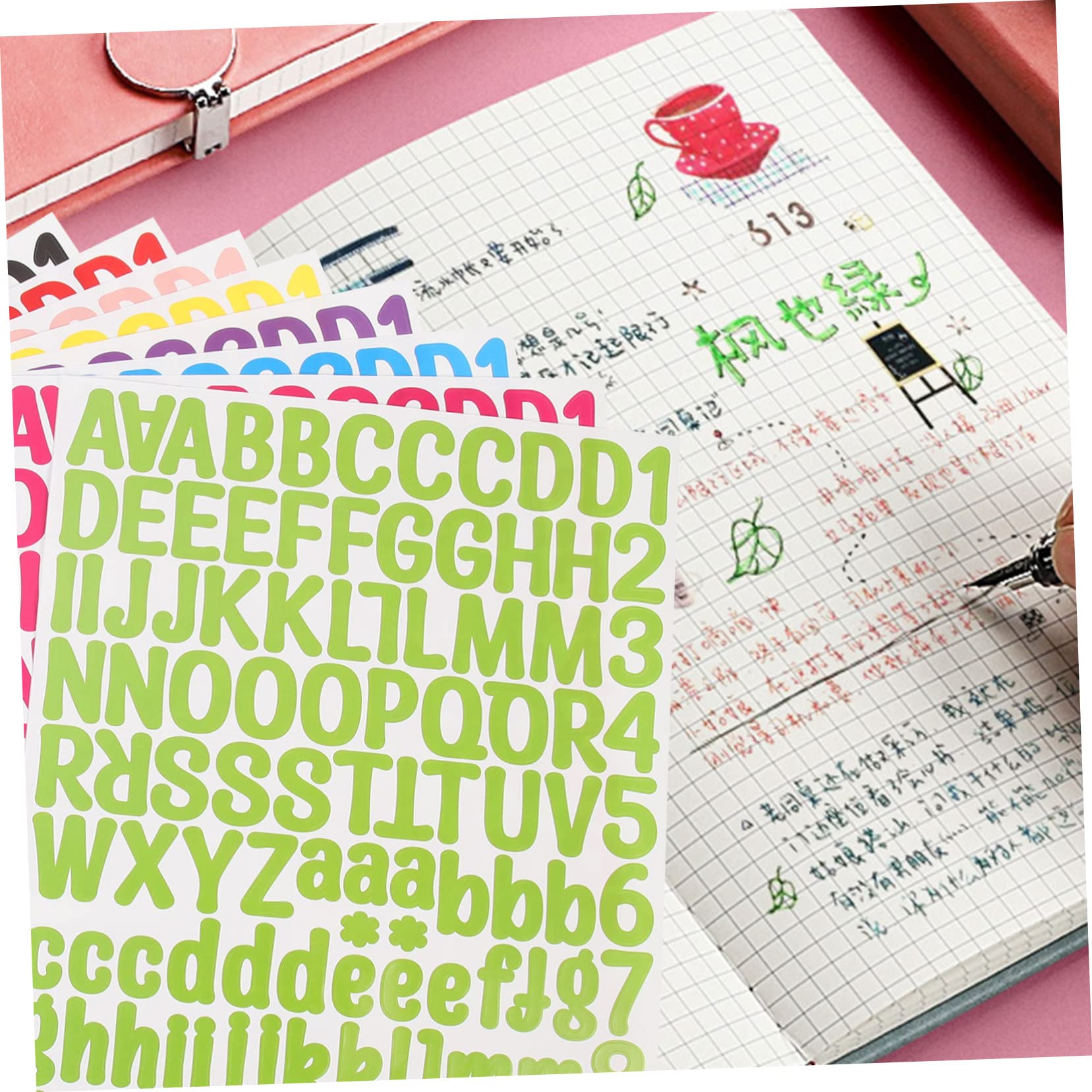 STOBOK 48 Sheets Alphabet Letter Stickers - Waterproof Vinyl Decals for Laptops, Computers, Notebooks - A-Z Letters & 0-9 Numbers - Perfect for School Projects, DIY Crafts, Office Organization & Personalizing Devices