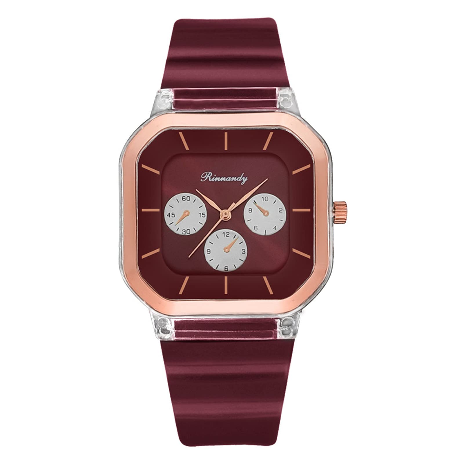 Men's Leather & Silicone Quartz Watch - Stylish Jelly & Fashionable Light-Up Watch for Women - Perfect for Casual Wear, Office & Night Out