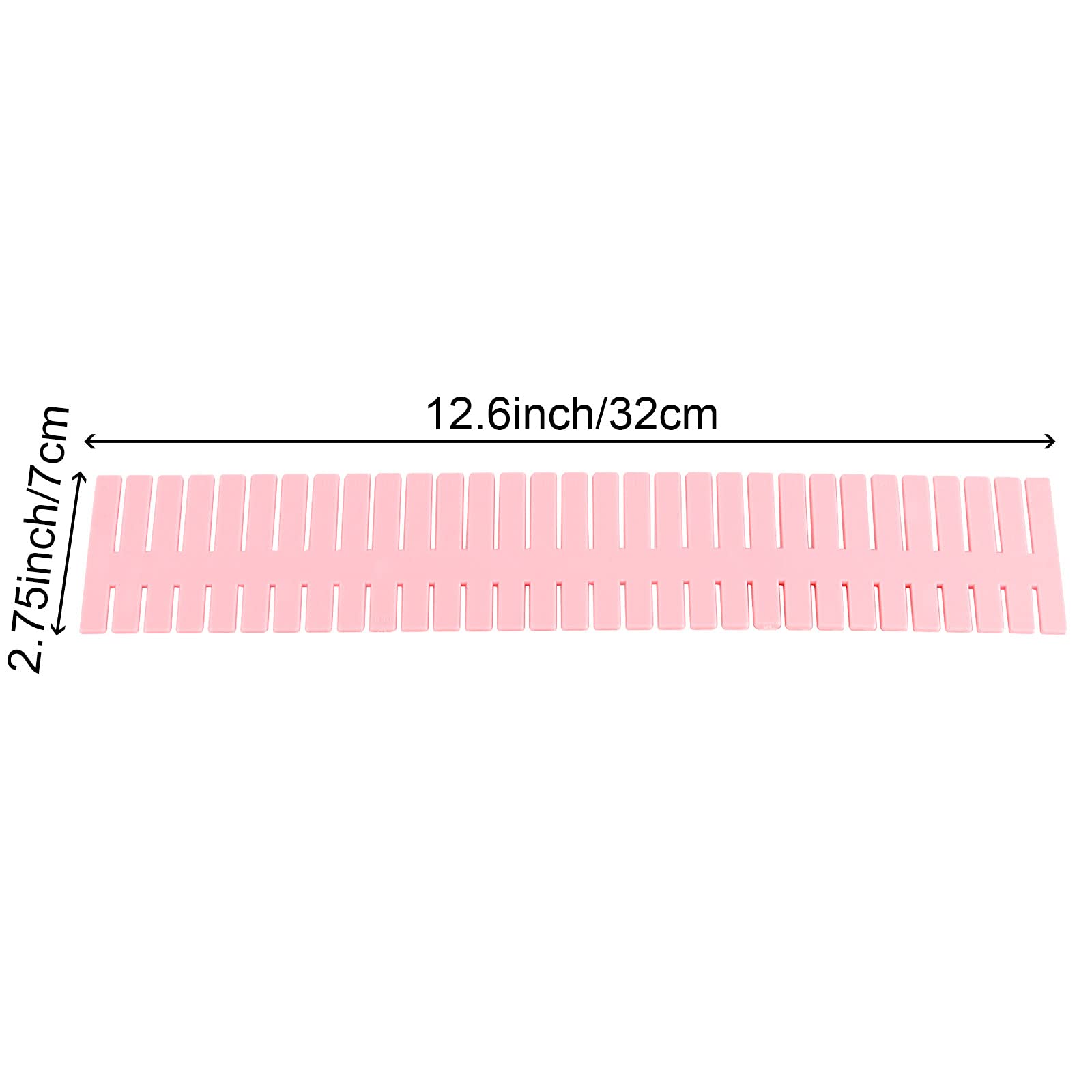 ZOENHOU 60-Pack Pink Drawer Dividers - Adjustable Plastic Organizers for Makeup, Kitchen & Office (12.6 x 2.76 Inch)