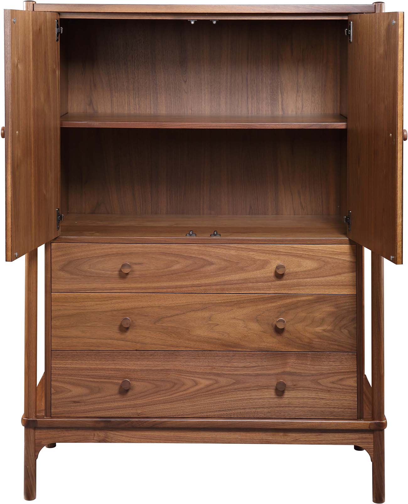Walnut Grove Gentleman's Chest - Solid Wood Dresser with 6 Drawers for Bedroom Storage | Perfect for Master Bedroom, Guest Room & Dorm Organization