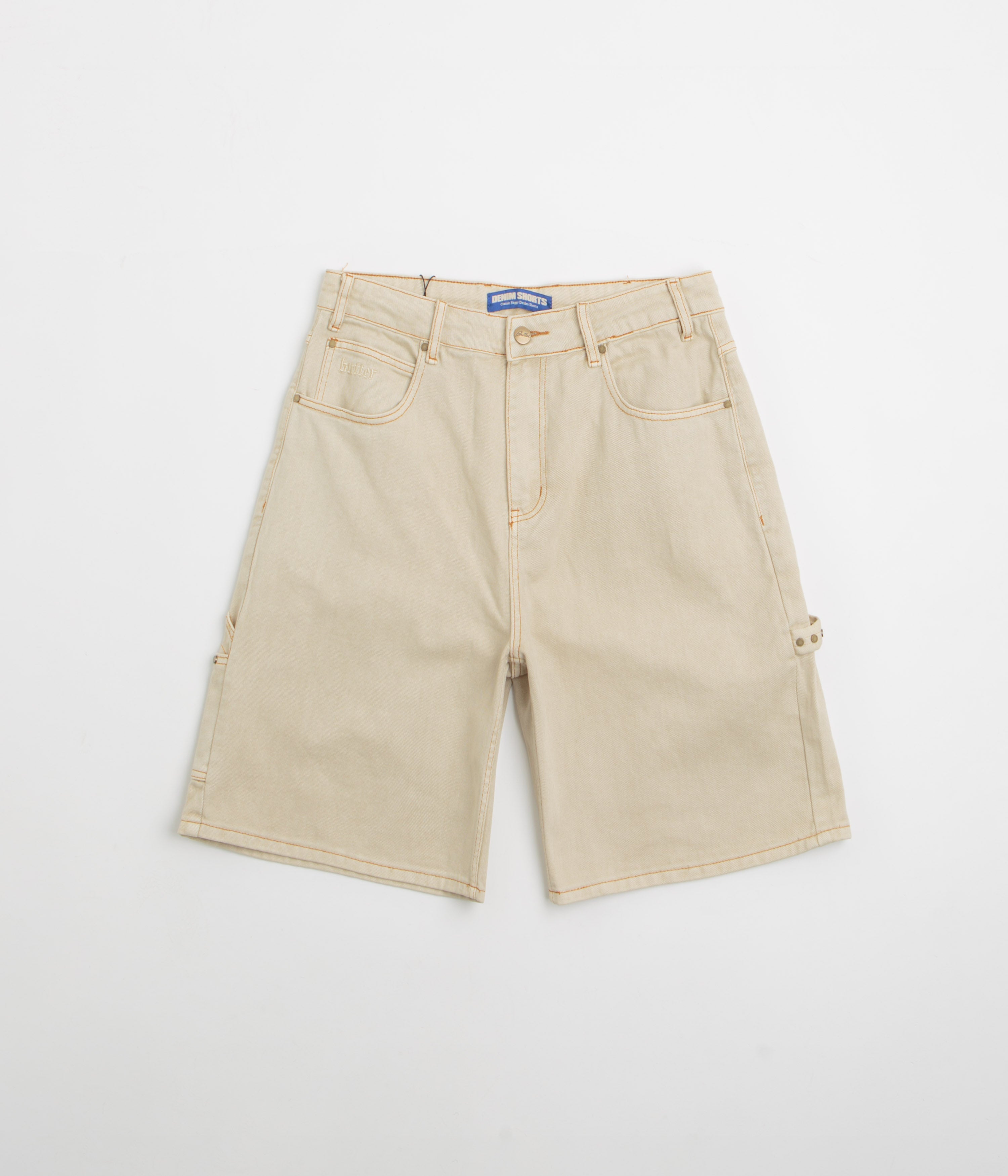 Butter Goods Rivet Denim Shorts for Men - Classic Bone Wash Distressed Denim Shorts | Casual Summer Wear, Street Style, Beach Outfits