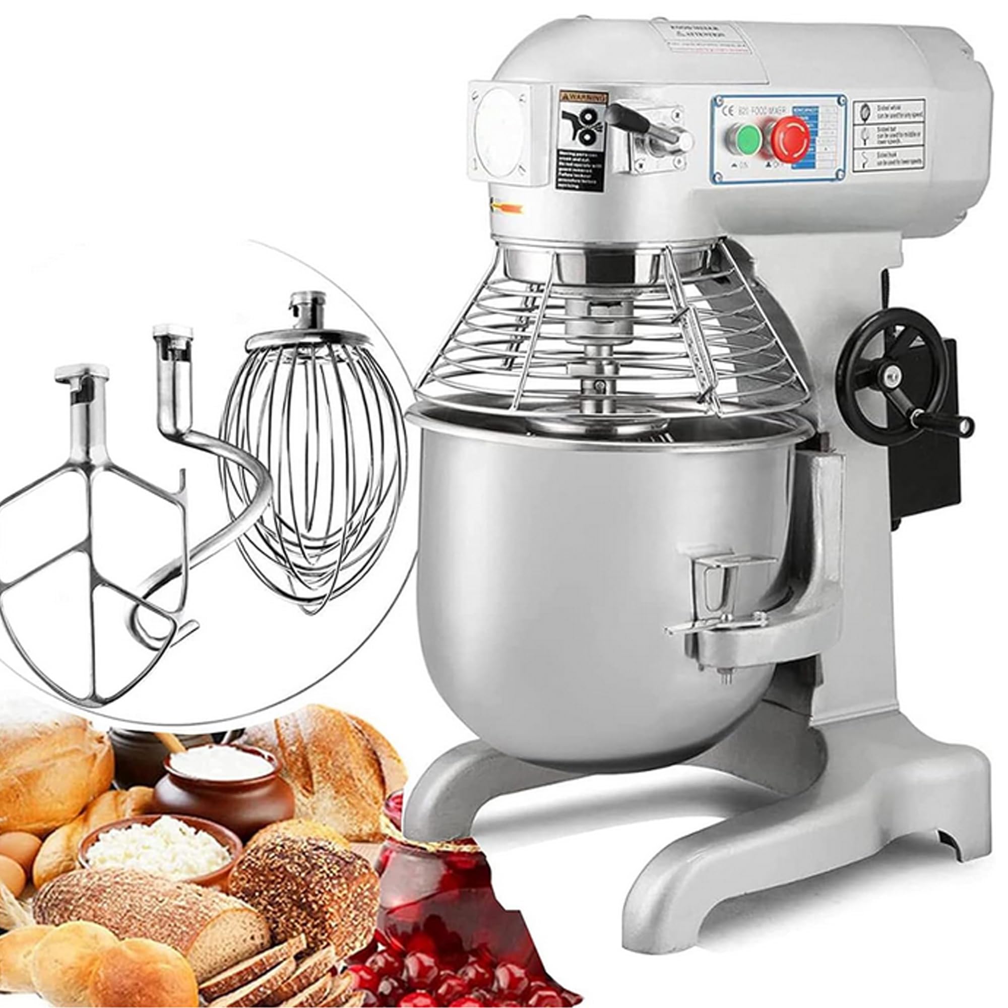INTBUYING 15L Commercial Food Mixer - Heavy Duty Dough Kneading Machine, 304 Stainless Steel Stand Mixer with Dual-Speed & Double-Action | Perfect for Bakeries, Restaurants & Commercial Kitchens